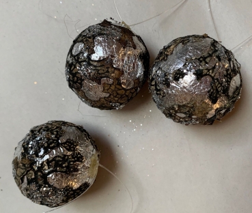 Flechten Kugel silber, mit Glitter